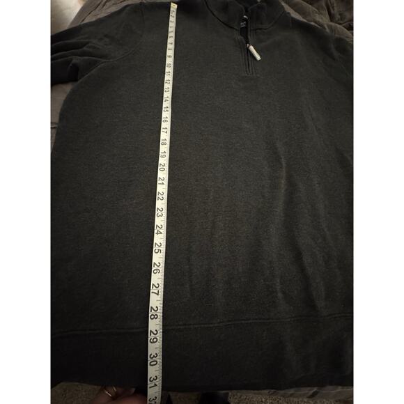 Lands End Sweater Mens Large 3XLT dark Grey Knit Pullover 1/4 Zip - Picture 7 of 11